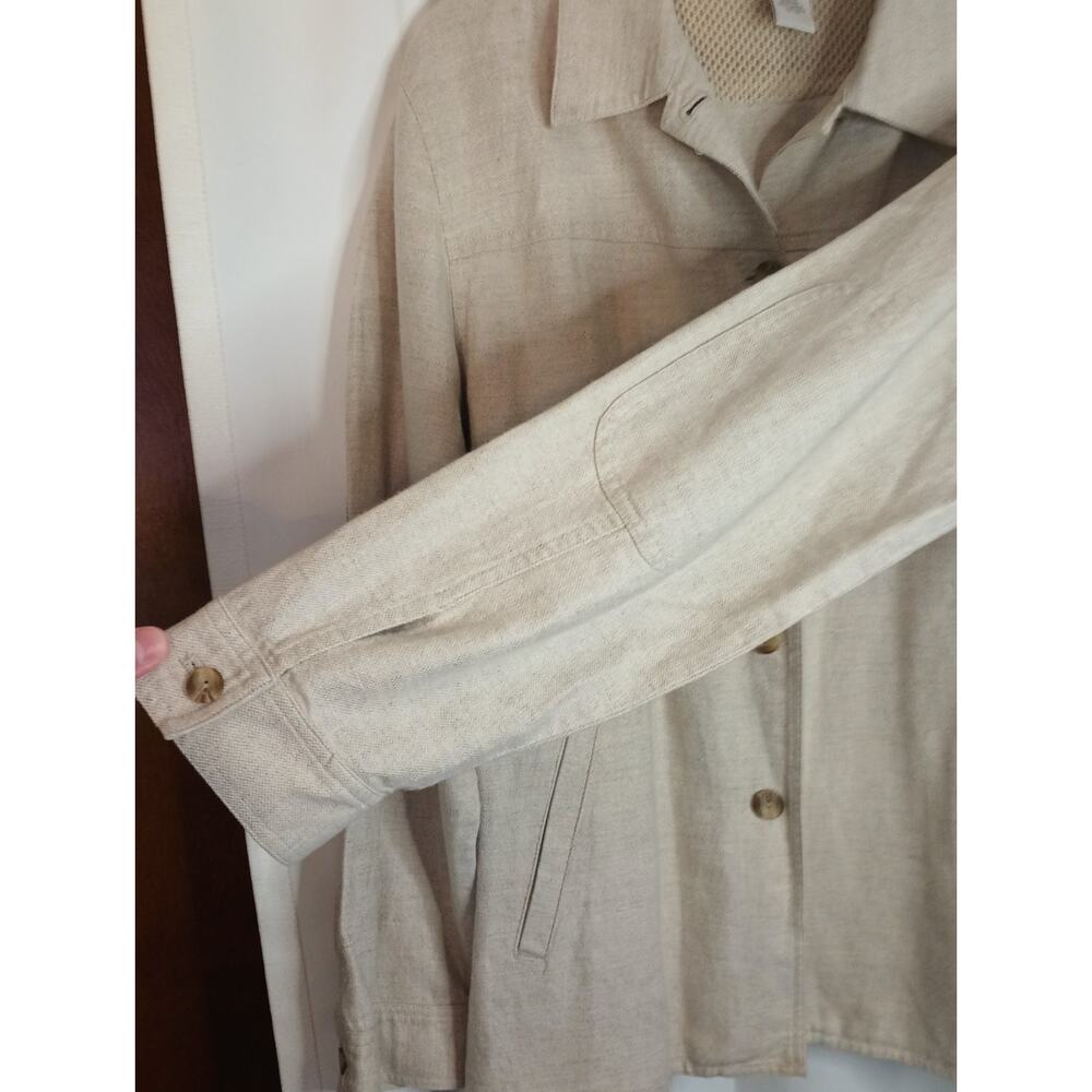 Vtg Jones Wear Womens Linen Chore Jacket XL Beige Minimalist Lagom Coastal - Picture 4 of 9